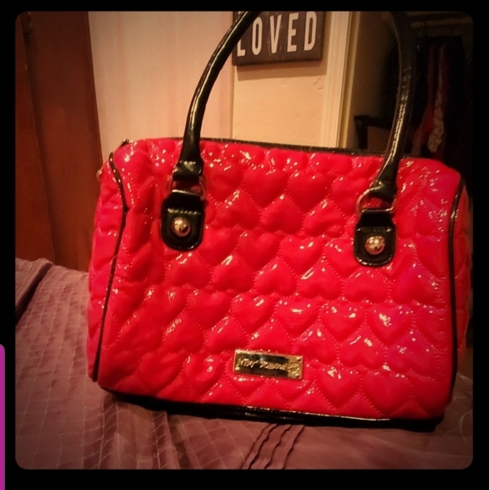 Betsey Johnson red patent leather purse